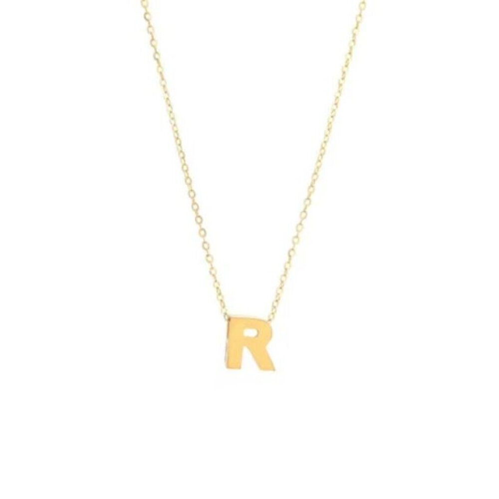 14K GOLD R INITIAL NECKLACE